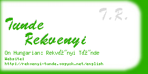 tunde rekvenyi business card